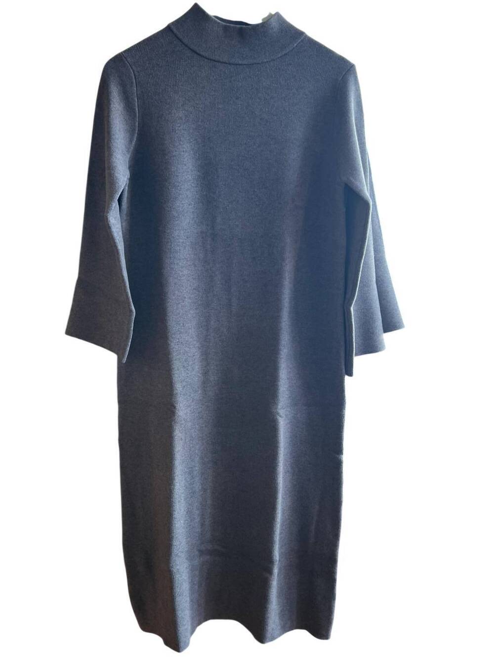 NEW UMGEE women's mock long sleeve midi dress in charcoal